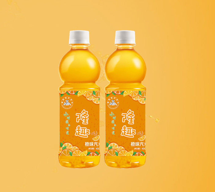Orange flavour soda water